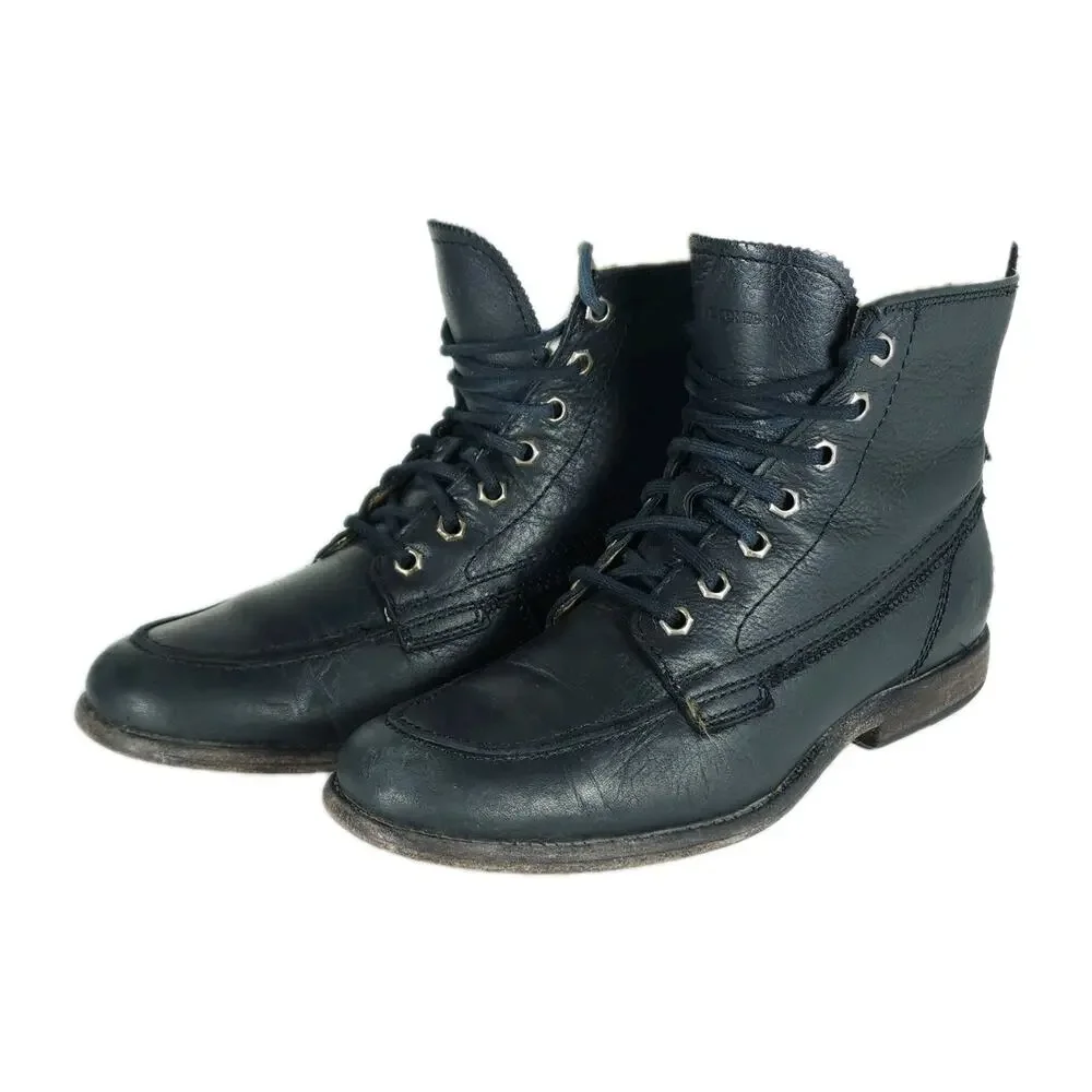 Frye women’s Phillip US 7,5 B Black leather Lace-Up Ankle Combat Boots booties